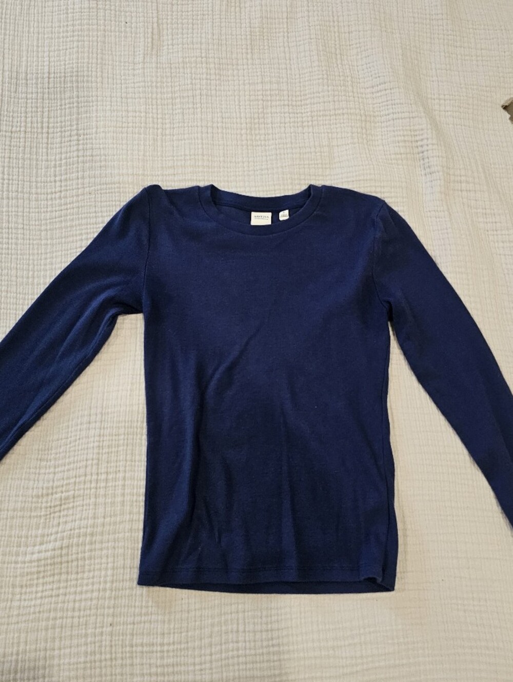Aritzia Ribbed Blue Crewneck Top